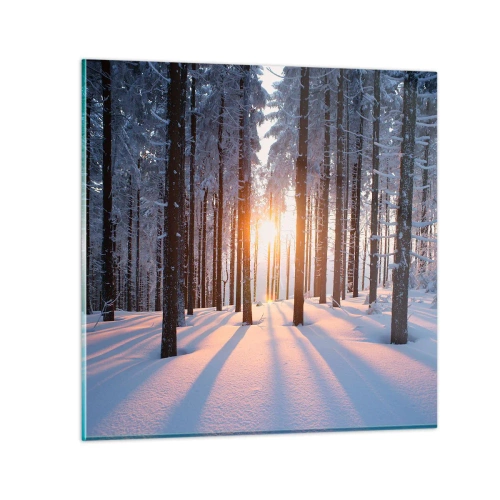 Obraz na skle - Jasne čierne na bielom - 60x60 cm