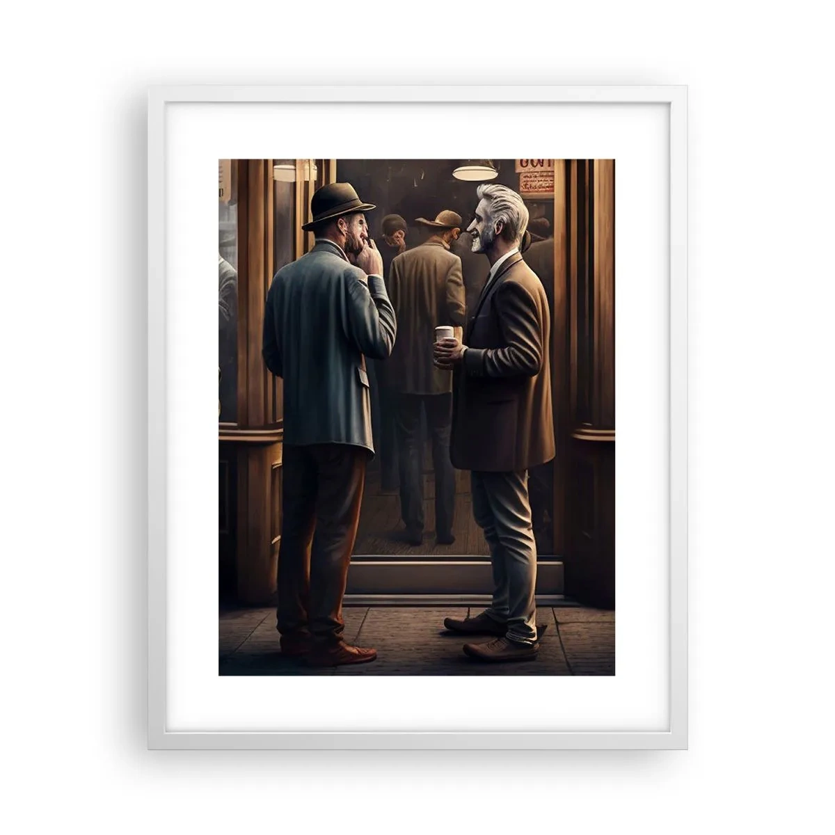 Plagát v bielom ráme - Dobrá chvíľa dňa - 40x50 cm