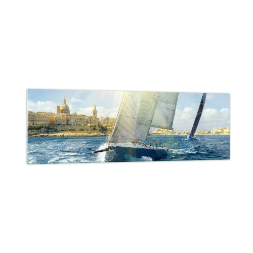 Obraz na skle - Čas odísť z mesta - 160x50 cm