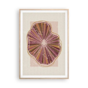 Plagát v ráme zo svetlého duba - Radiálna abstrakcia - 70x100 cm