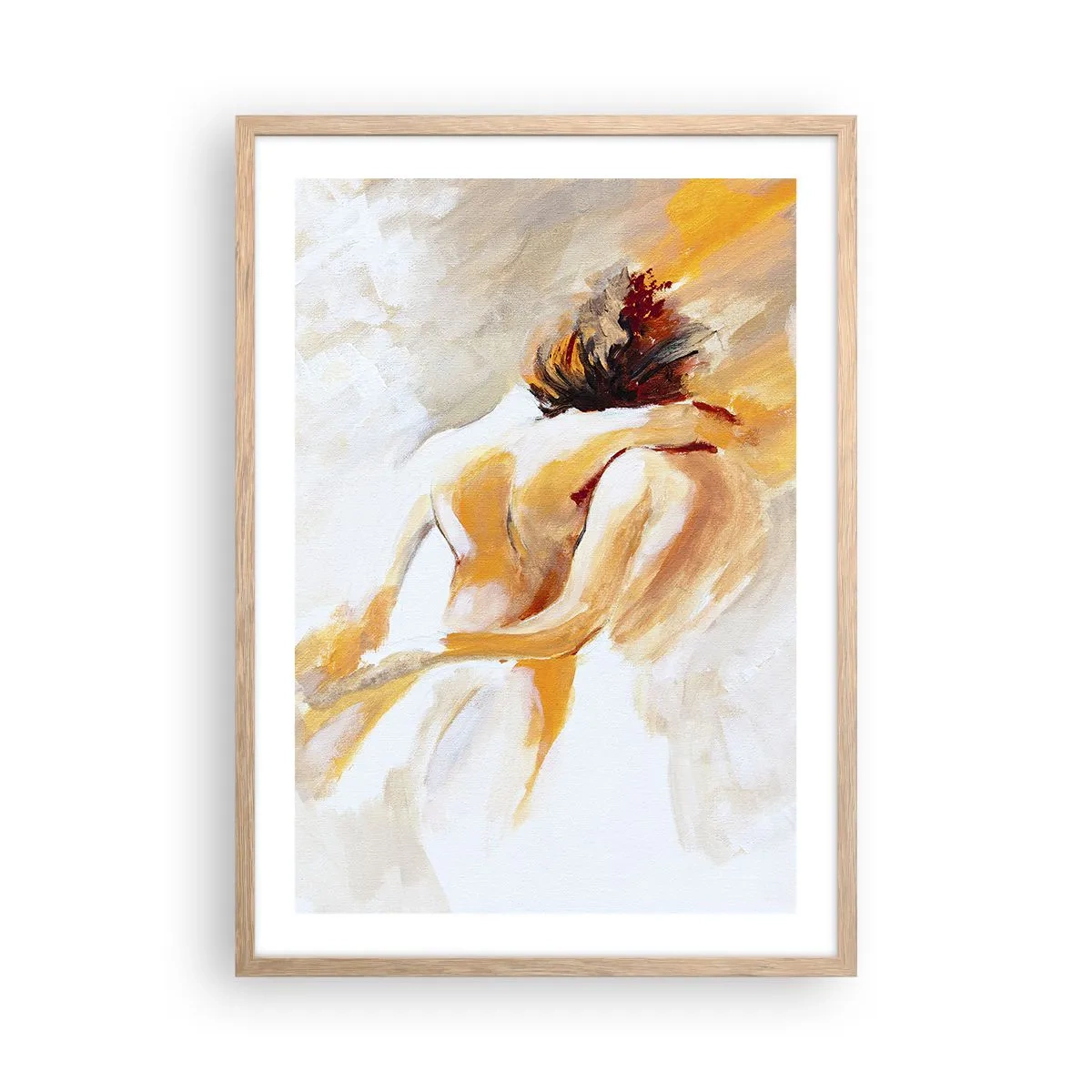 Plagát v ráme zo svetlého duba - Blízkosť v nebi - 50x70 cm