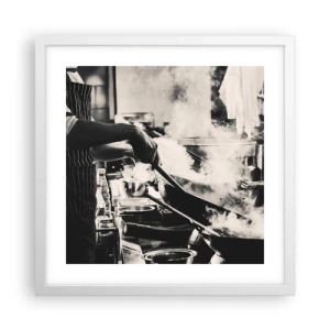 Plagát v bielom ráme - Alchýmia chutí - 40x40 cm