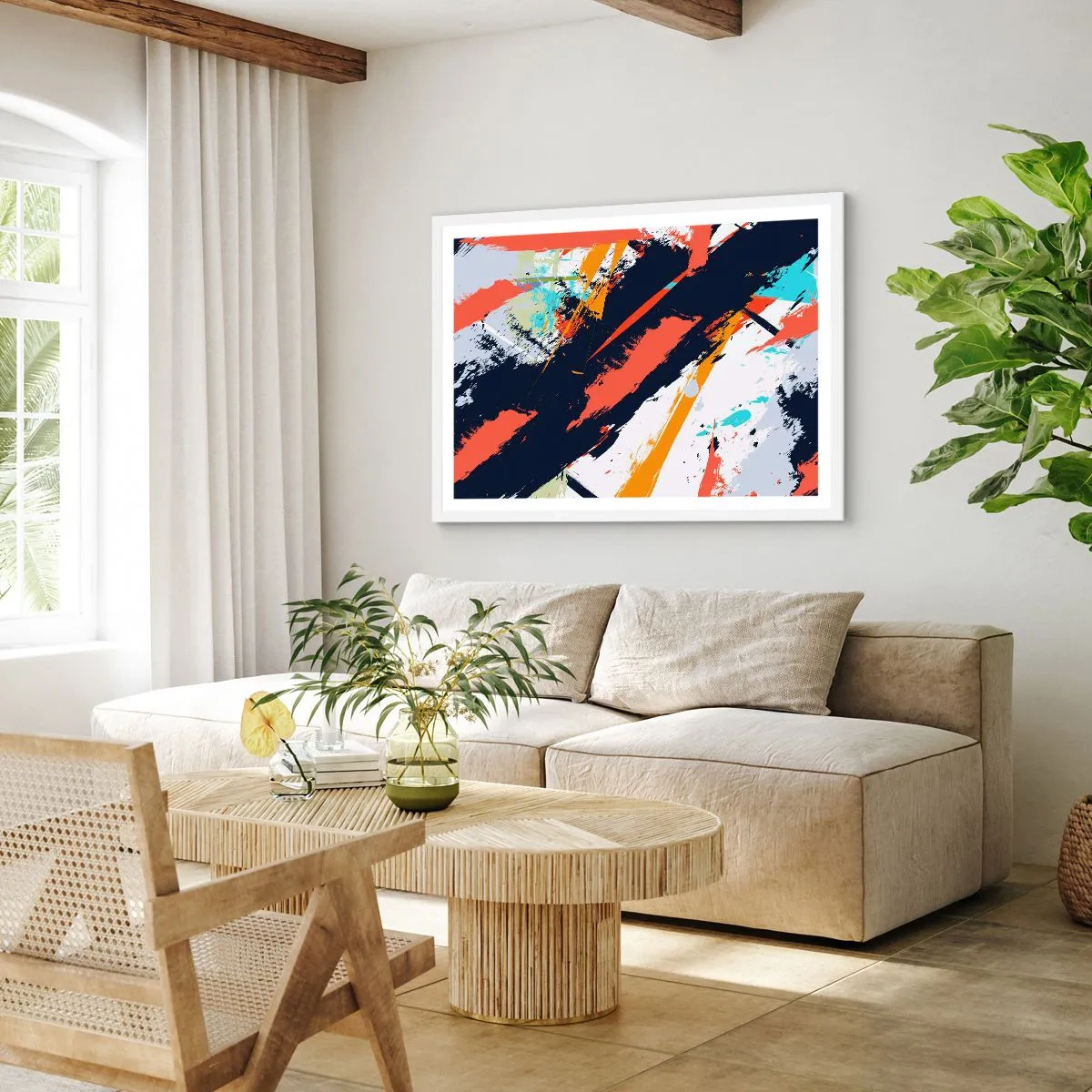Plagát v bielom ráme - Dynamická kompozícia - 91x61 cm