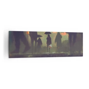 Obraz na plátne - Z perspektívy kvapky dažďa - 160x50 cm