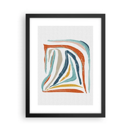 Plagát v čiernom ráme - Priateľsky usmievavá abstrakcia - 30x40 cm