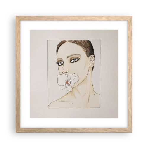 Plagát v ráme zo svetlého duba - Symbol elegancie a krásy - 40x40 cm