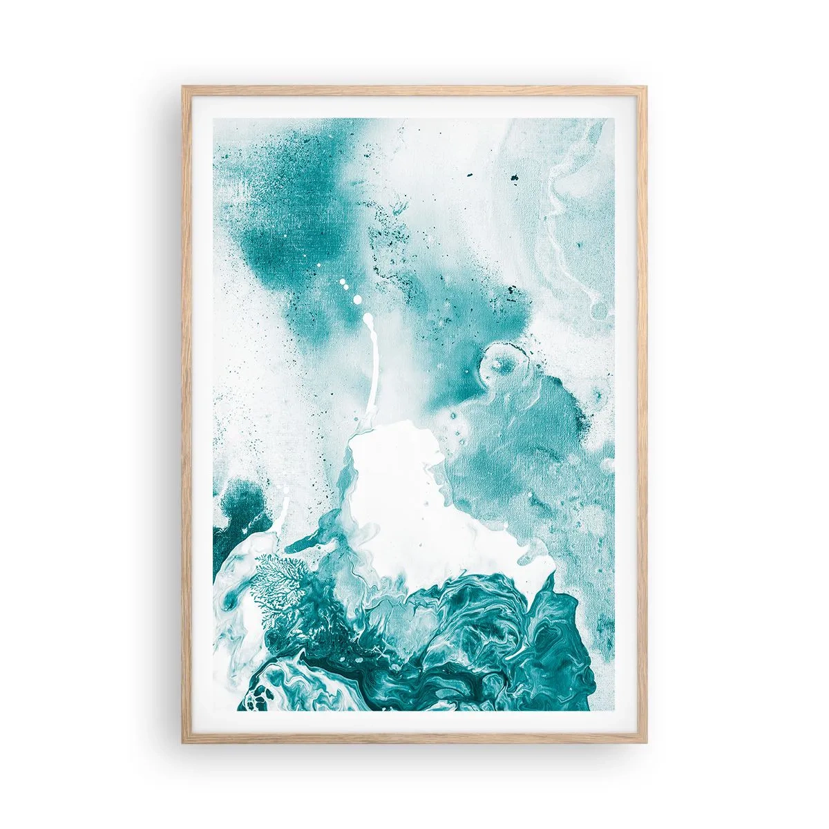 Plagát v ráme zo svetlého duba - Povodie modrej - 70x100 cm