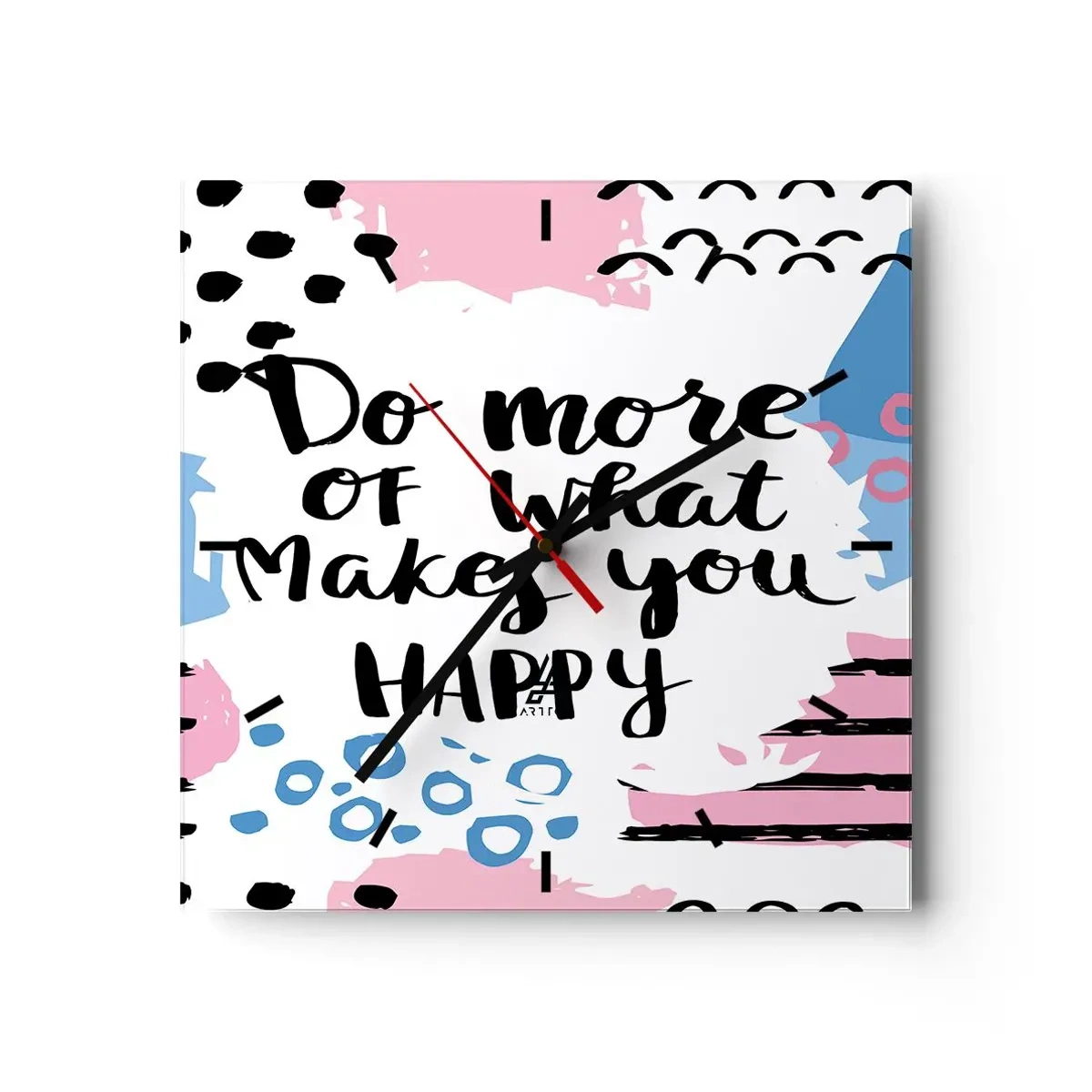Nástenné hodiny - Ako byť šťastný - 40x40 cm