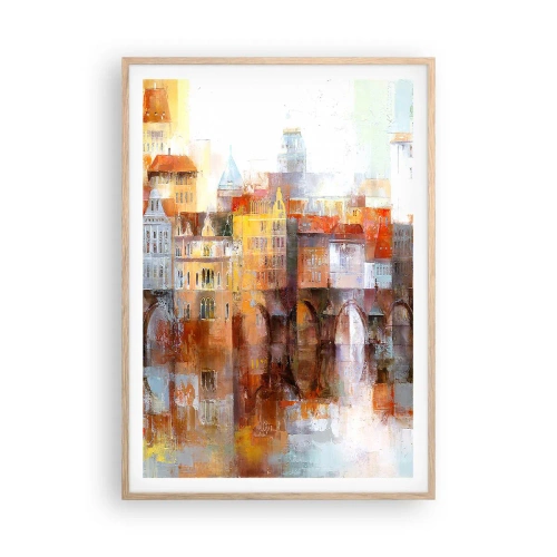 Plagát v ráme zo svetlého duba - Pod mostom je tiež krásne - 70x100 cm