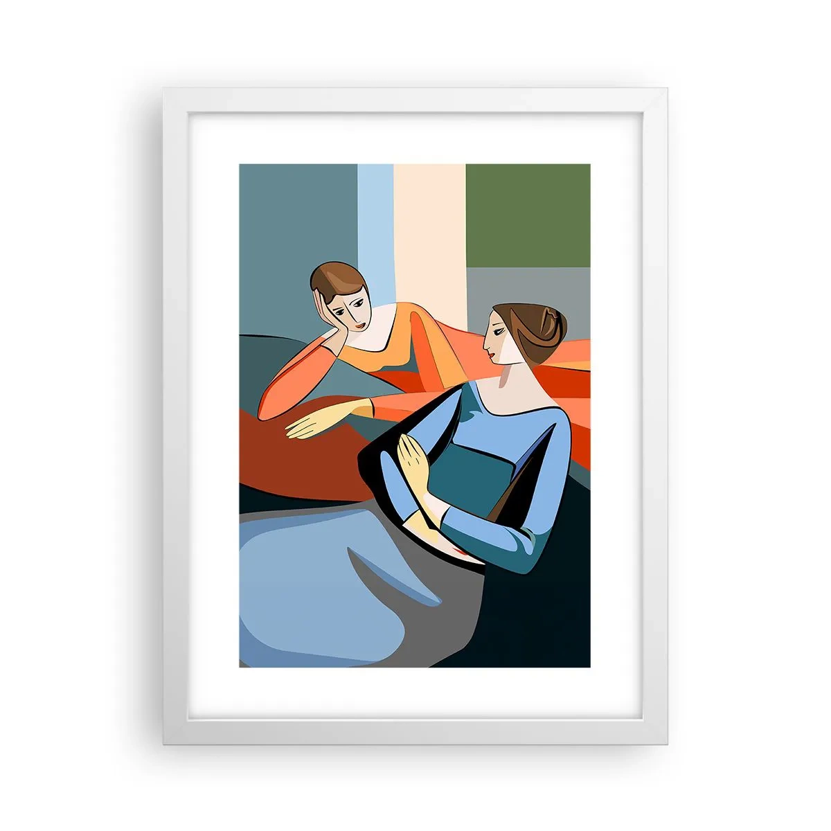 Plagát v bielom ráme - Dôverná chvíľa - 30x40 cm