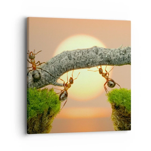 Obraz na plátne - Radostná, spoločná práca - 40x40 cm