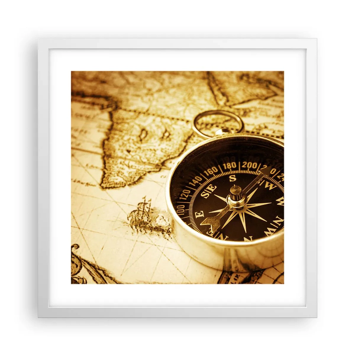 Plagát v bielom ráme - Na východ alebo na západ? - 40x40 cm