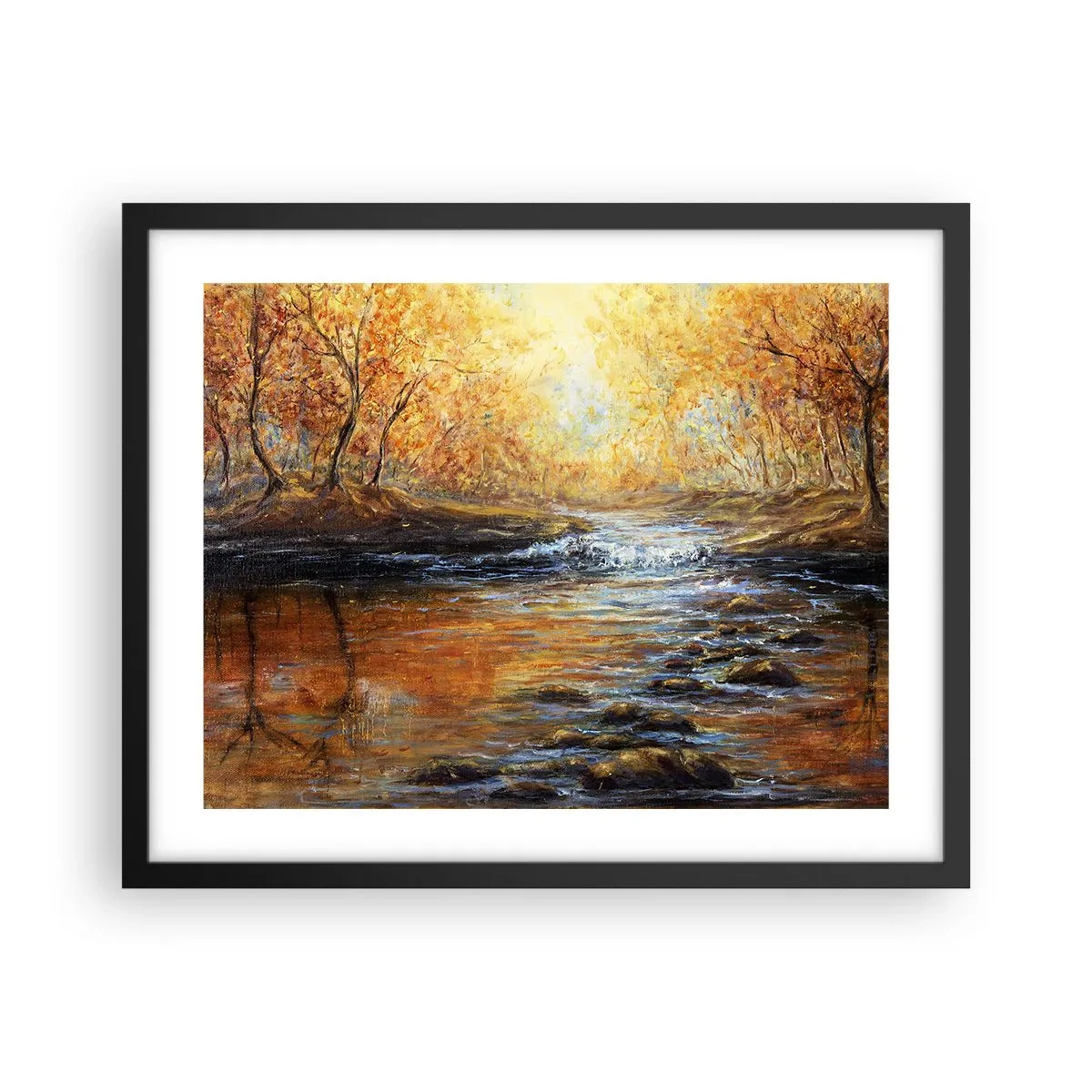 Plagát v čiernom ráme - Zlatý potok - 50x40 cm