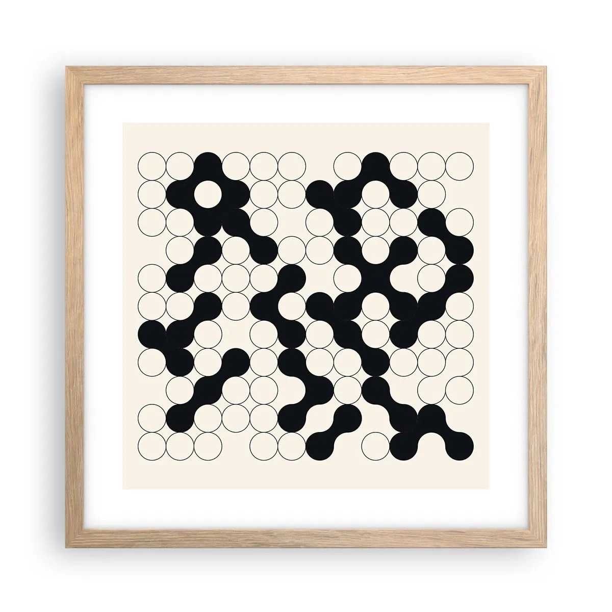 Plagát v ráme zo svetlého duba - Čínska hra – variácia - 40x40 cm