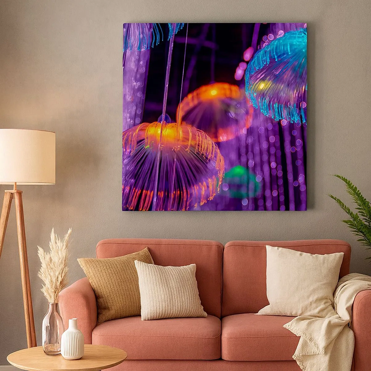 Obraz na plátne - Svetelná fontána - 30x30 cm