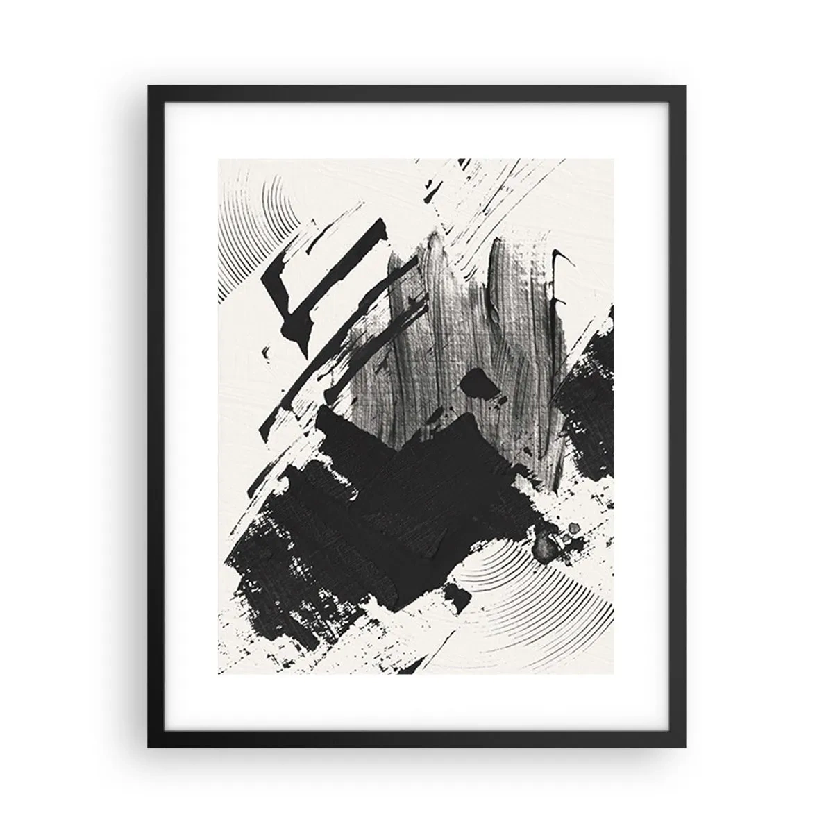 Plagát v čiernom ráme - Abstrakcia – expresia čiernej - 40x50 cm
