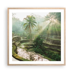 Plagát v ráme zo svetlého duba - Vyrastať na slnku - 60x60 cm