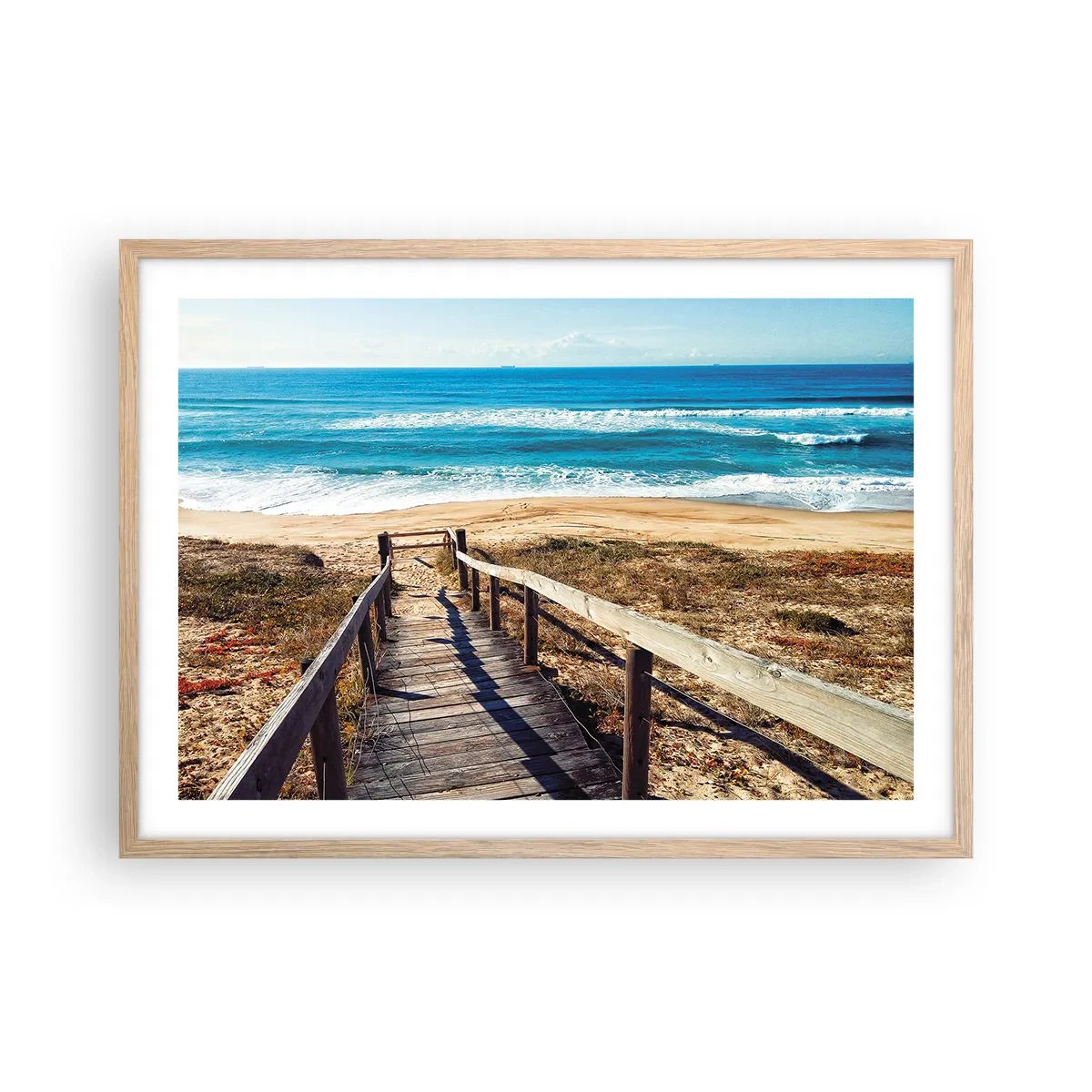 Plagát v ráme zo svetlého duba - Bež! - 70x50 cm