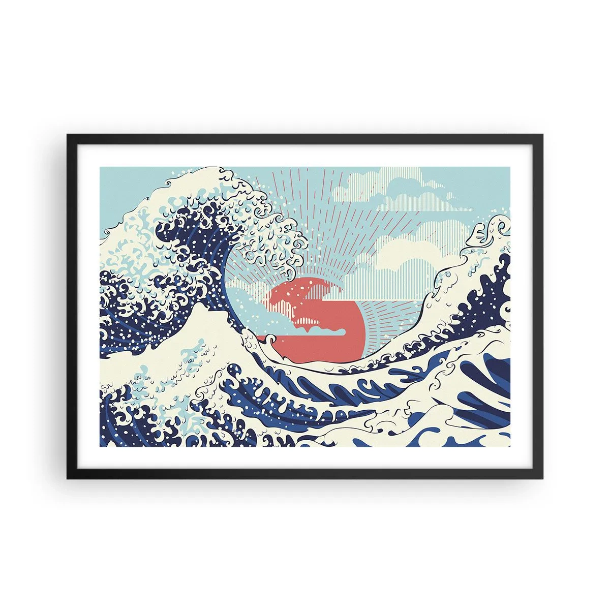 Plagát v čiernom ráme - Z japonských inšpirácií - 70x50 cm