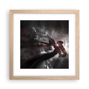 Plagát v ráme zo svetlého duba - V oparoch jazzu - 30x30 cm