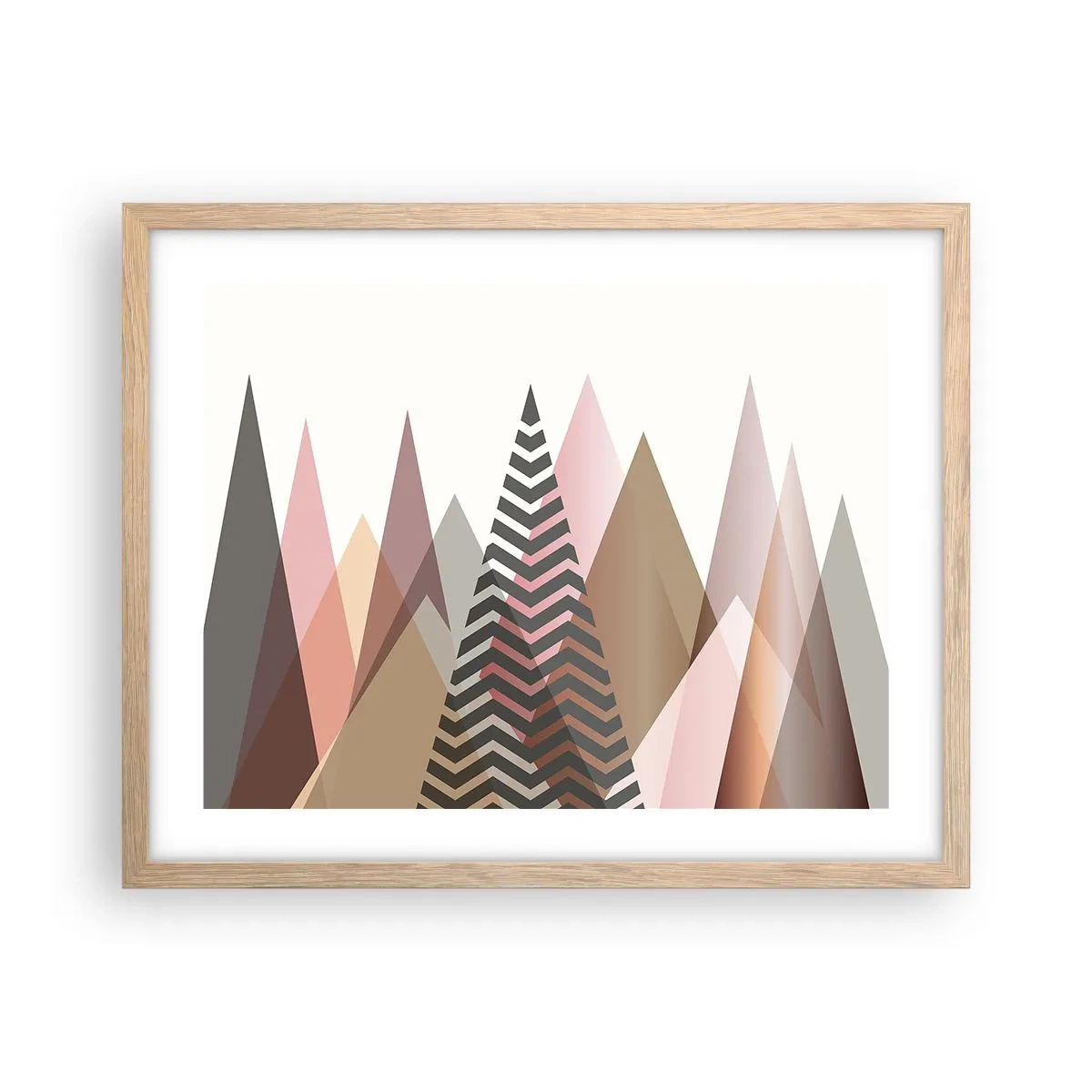 Plagát v ráme zo svetlého duba - Pyramidálny pohľad - 50x40 cm