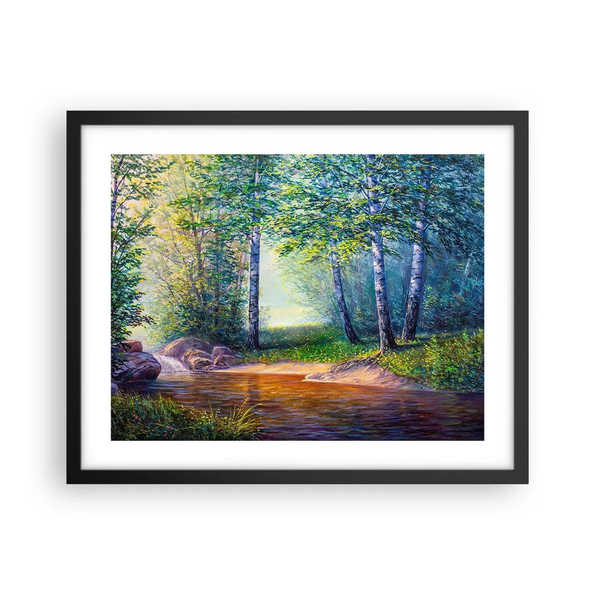 Plagát v čiernom ráme - Idylické prostredie - 50x40 cm