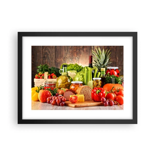 Plagát v čiernom ráme - Údené, pečené, marinované - 40x30 cm