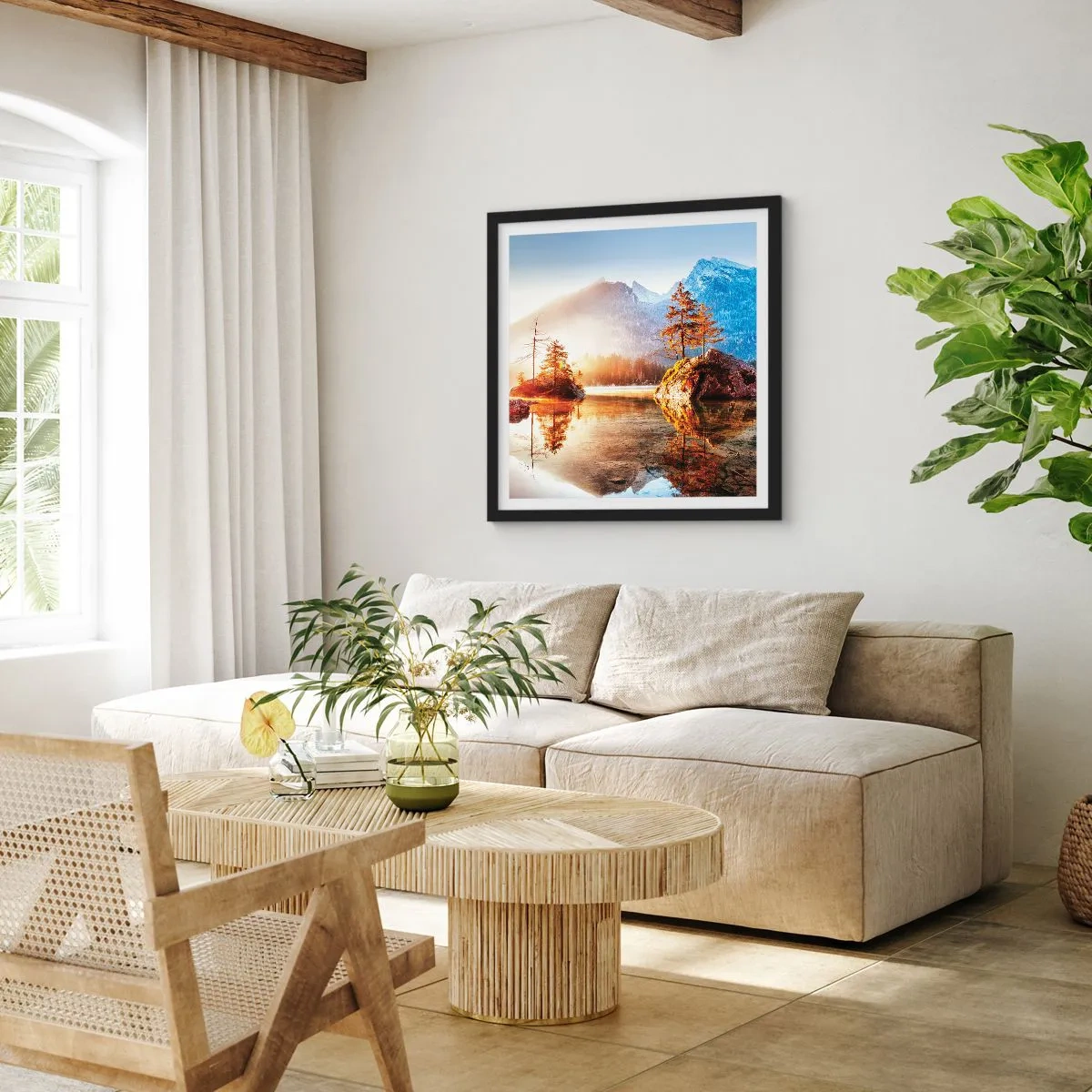 Plagát v čiernom ráme - Príroda v novom svetle - 40x40 cm