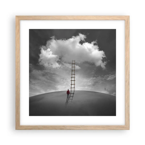 Plagát v ráme zo svetlého duba - Všetko je možné - 40x40 cm