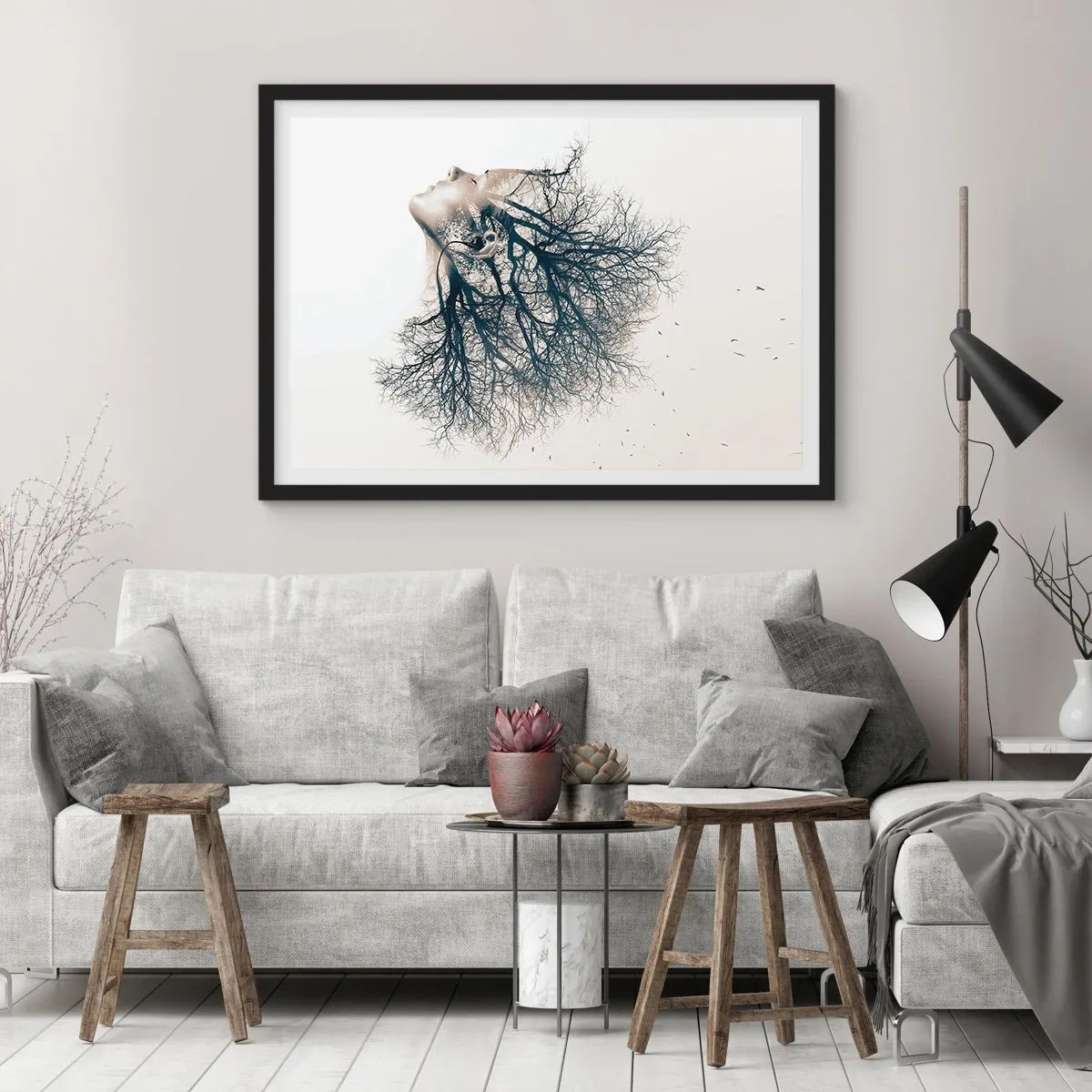 Plagát v čiernom ráme - Očarená šepotom stromu - 70x50 cm