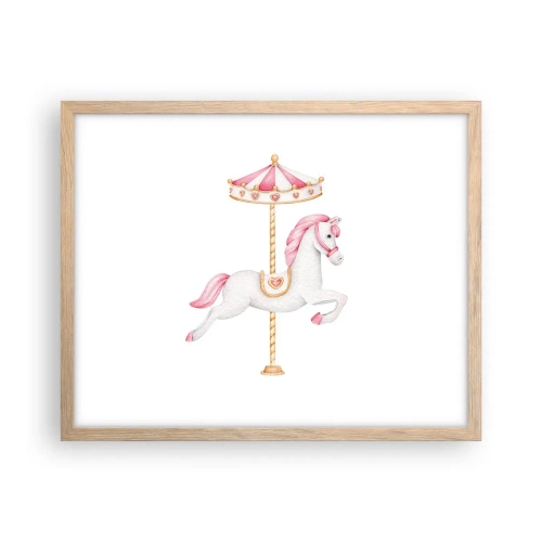 Plagát v ráme zo svetlého duba - Vyrazil z kopýtka - 50x40 cm