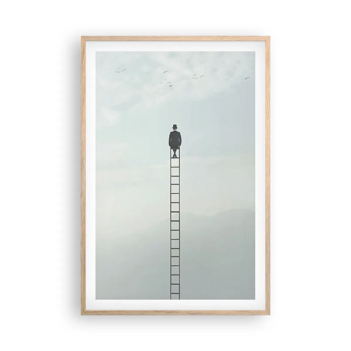Plagát v ráme zo svetlého duba - Povzniesť sa nad to - 61x91 cm