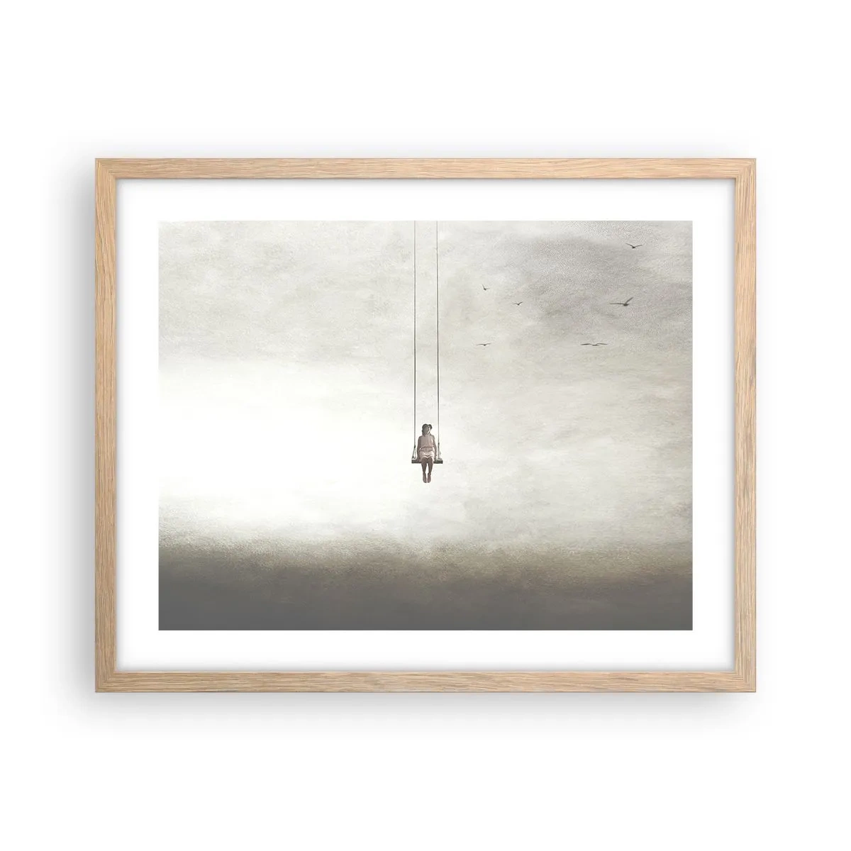 Plagát v ráme zo svetlého duba - Dieťa v nás - 50x40 cm
