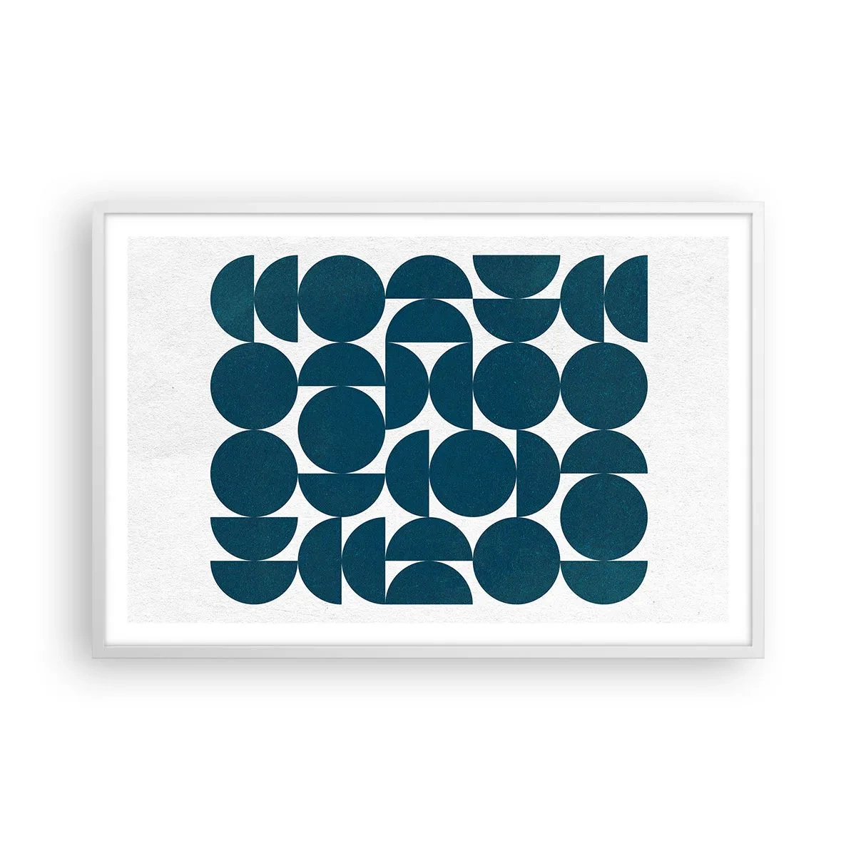 Plagát v bielom ráme - Kruhy a polkruhy - 91x61 cm