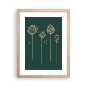 Plagát v ráme zo svetlého duba - Bylinky - 30x40 cm