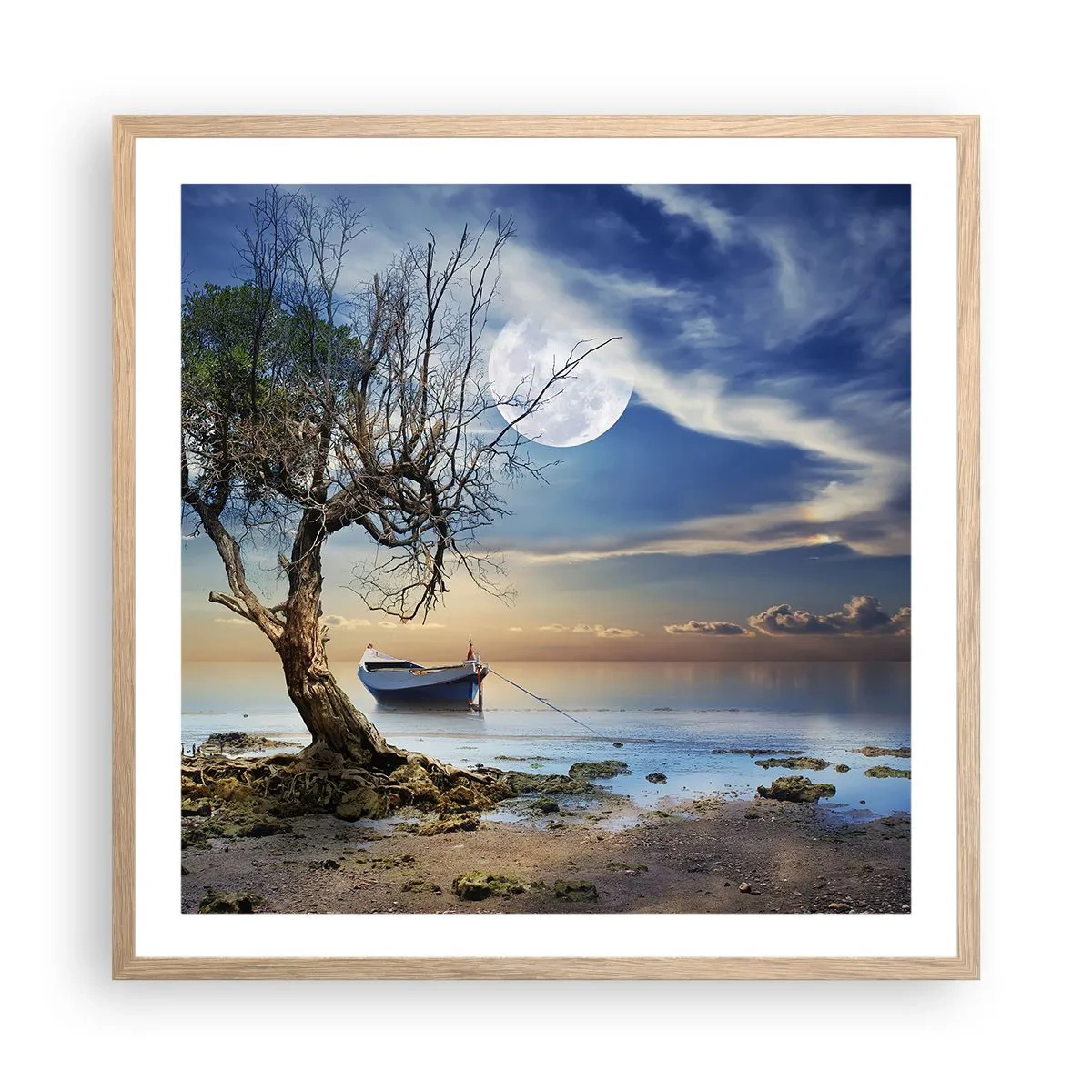 Plagát v ráme zo svetlého duba - Je to koniec alebo začiatok? - 60x60 cm