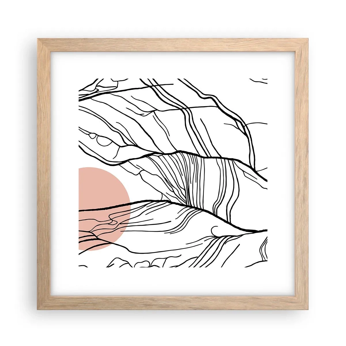 Plagát v ráme zo svetlého duba - V sieti vetvičiek - 30x30 cm