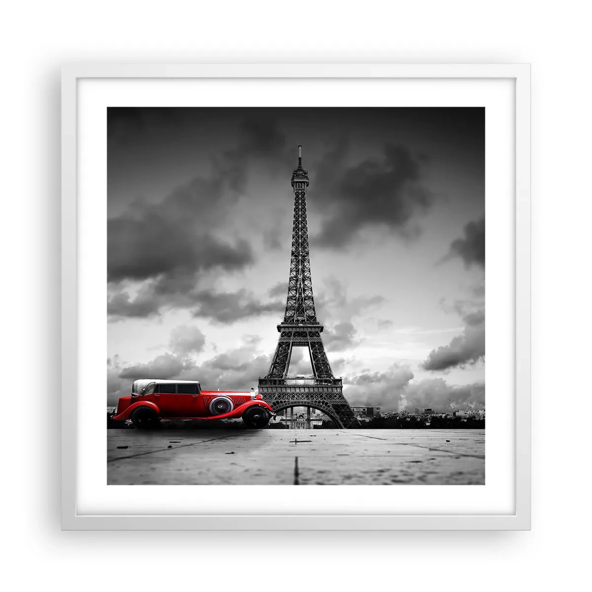 Plagát v bielom ráme - Nie tak dávno v Paríži - 50x50 cm