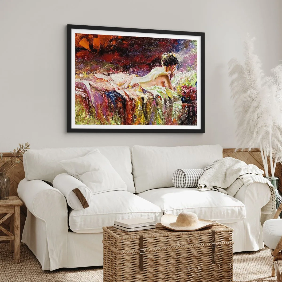 Plagát v čiernom ráme - Zamyslená Venuša - 40x30 cm