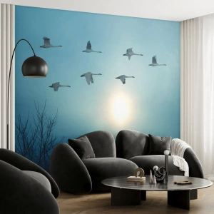 Fototapeta Standard Eco - Zbohom leto na rok - Krajina, bocian, Vtáky - 400x280 cm