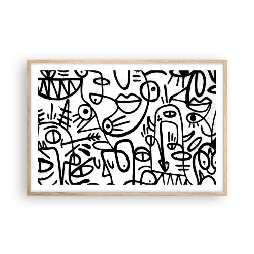 Plagát v ráme zo svetlého duba - Tváre a preludy - 91x61 cm