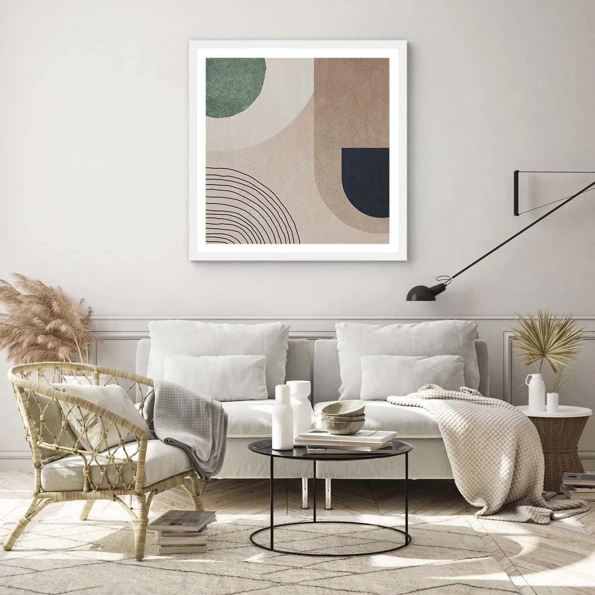 Plagát v bielom ráme - Nežnosť oválu - 40x40 cm