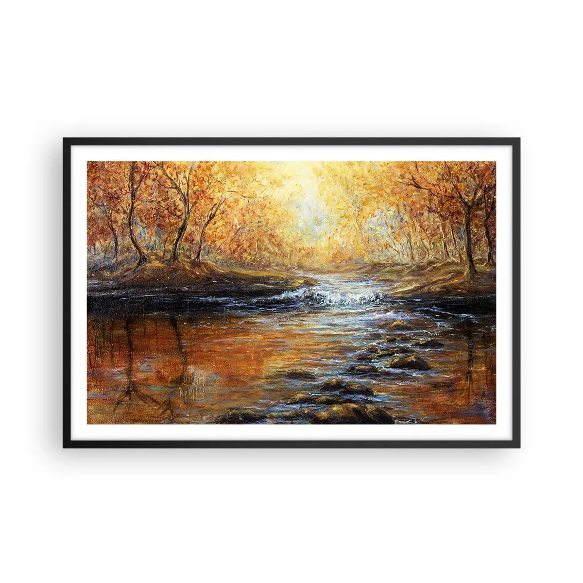 Plagát v čiernom ráme - Zlatý potok - 91x61 cm