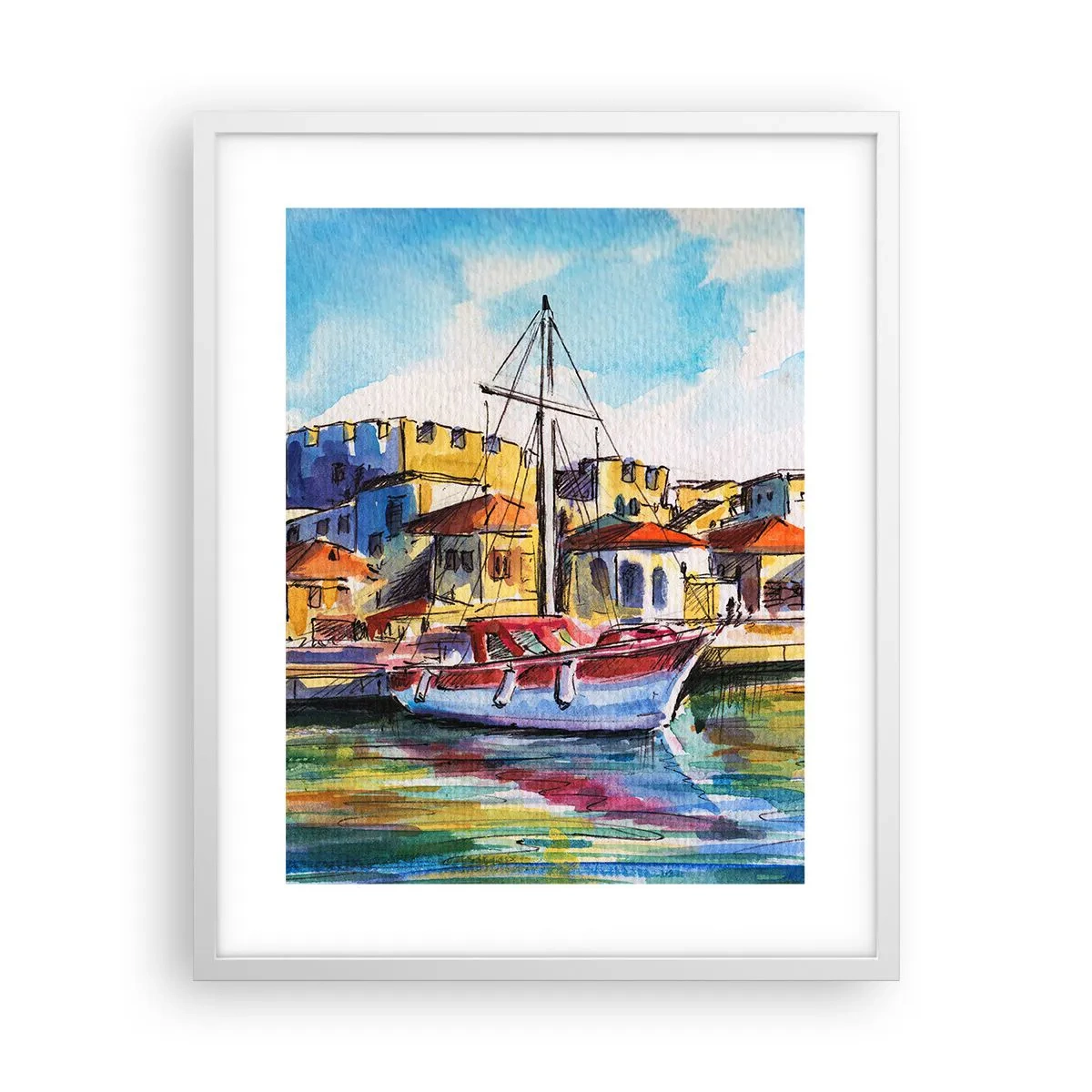 Plagát v bielom ráme - Dúhové popoludnie - 40x50 cm