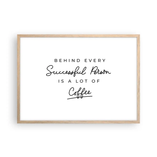 Plagát v ráme zo svetlého duba - Tajomstvo úspechu - 70x50 cm
