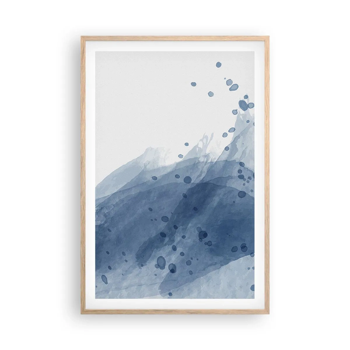 Plagát v ráme zo svetlého duba - Modrý tyl - 61x91 cm