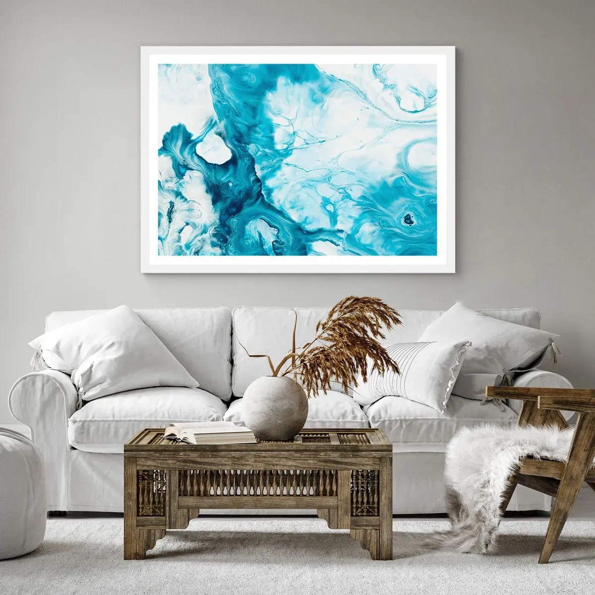 Plagát v bielom ráme - Modrý koncert - 91x61 cm