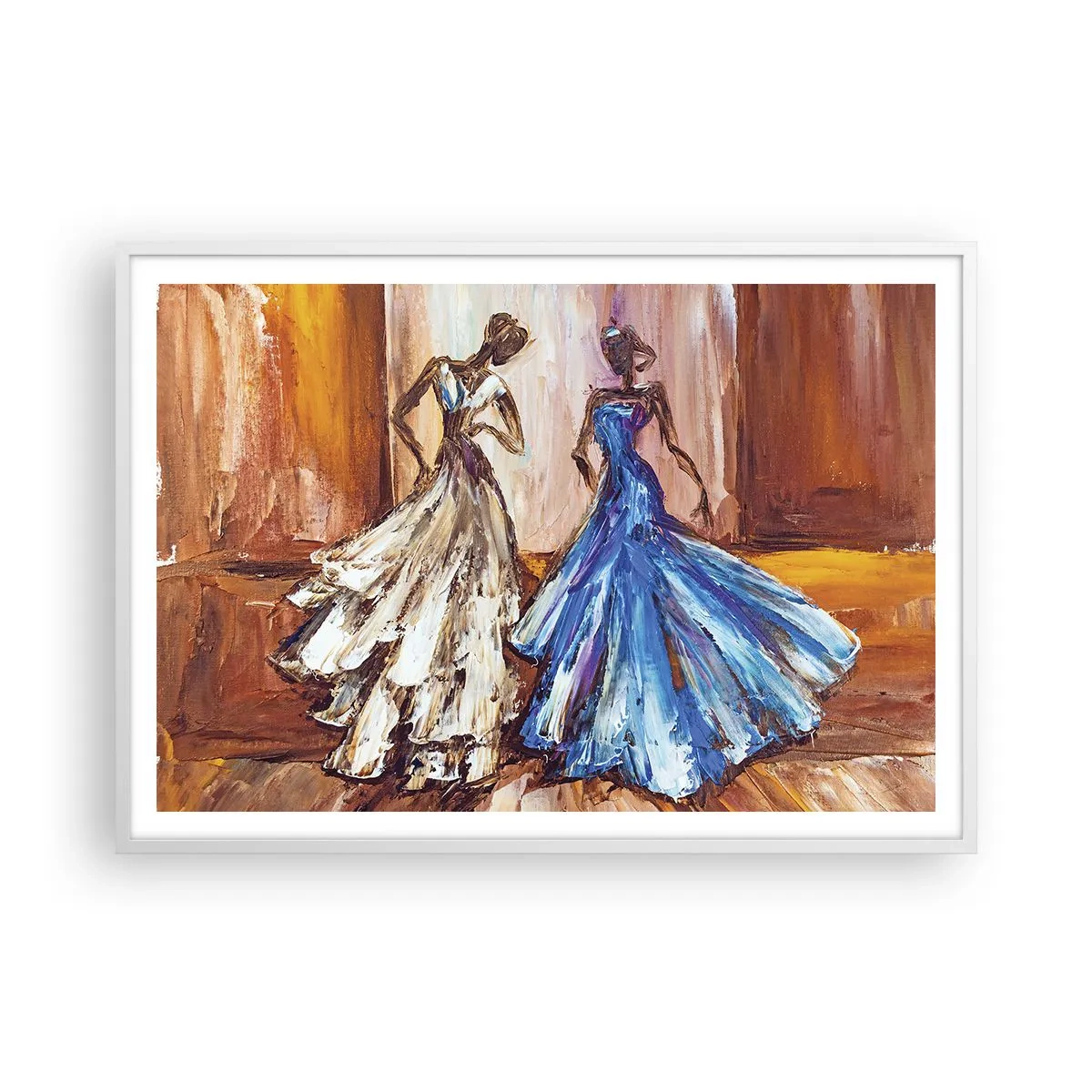 Plagát v bielom ráme - Pôvabné duo - 100x70 cm