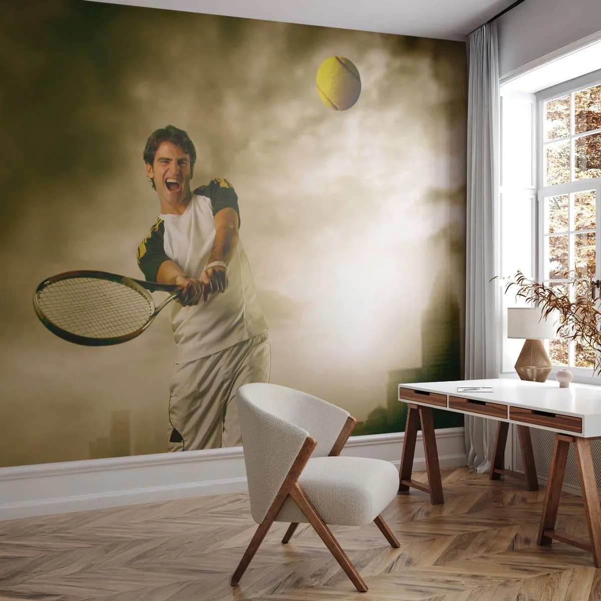Samolepiaca Fototapeta Deluxe Sticker - Energia a radosť - Šport, tenis, Tenista - 250x175 cm