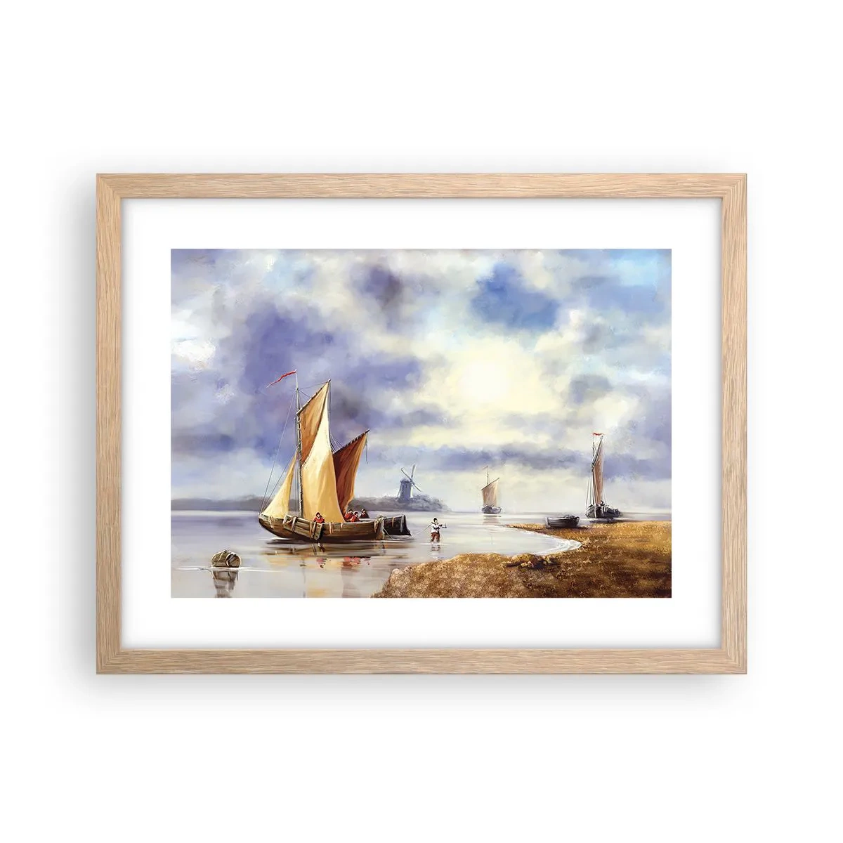 Plagát v ráme zo svetlého duba - Návrat námorníkov - 40x30 cm